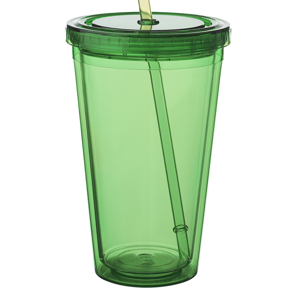 16 oz. Double Wall Acrylic Tumblers With Straws 29