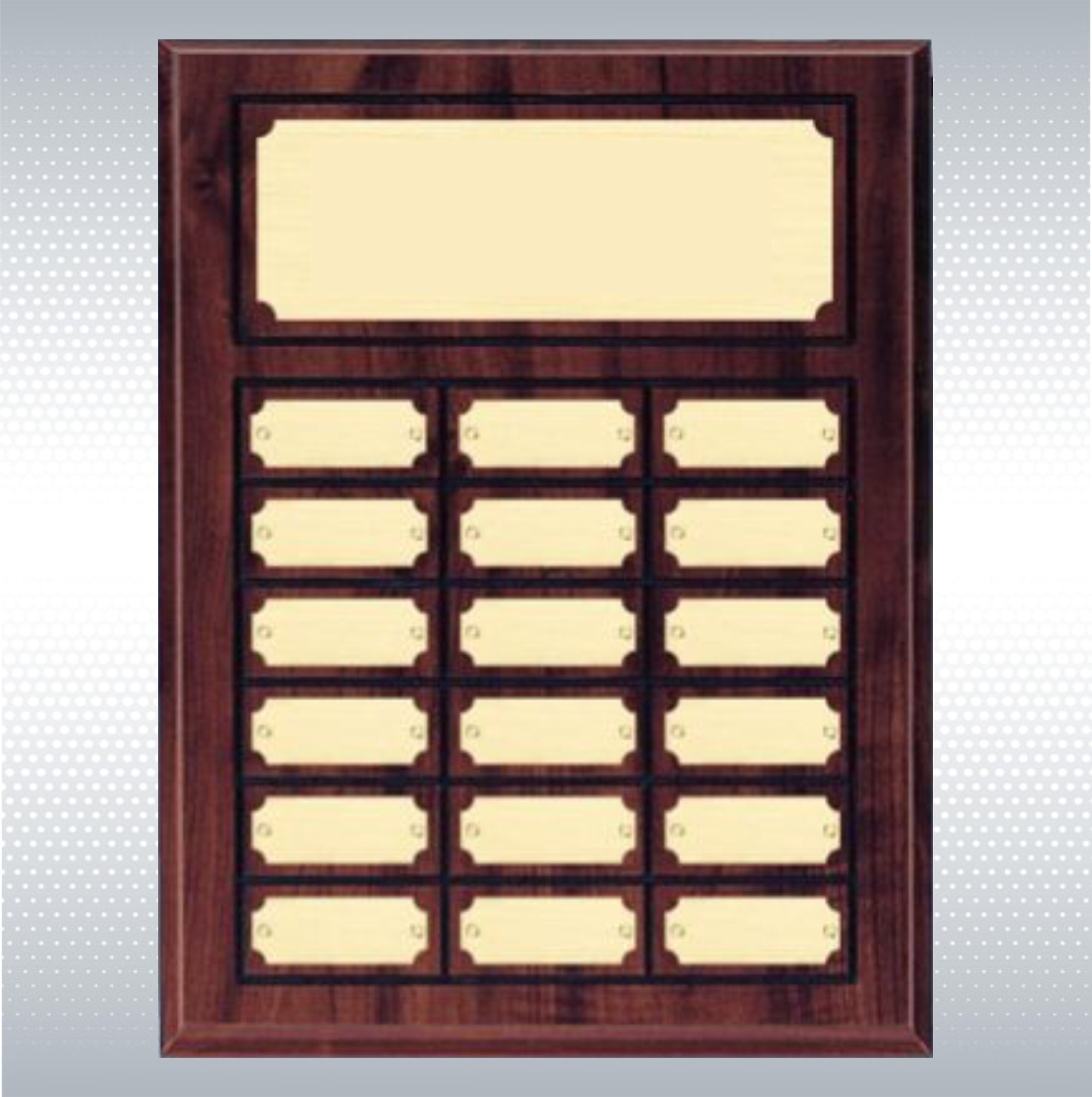 Perpetual Cherry Finish Plaque W/ 18 Plates (12" X 15.5") 3