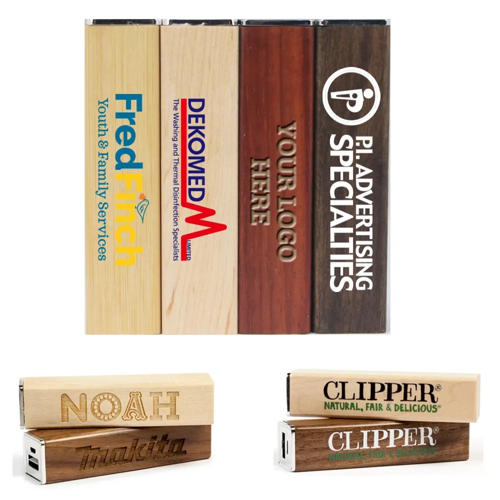 Mini Wooden USB Phone Charger 2200mah 2