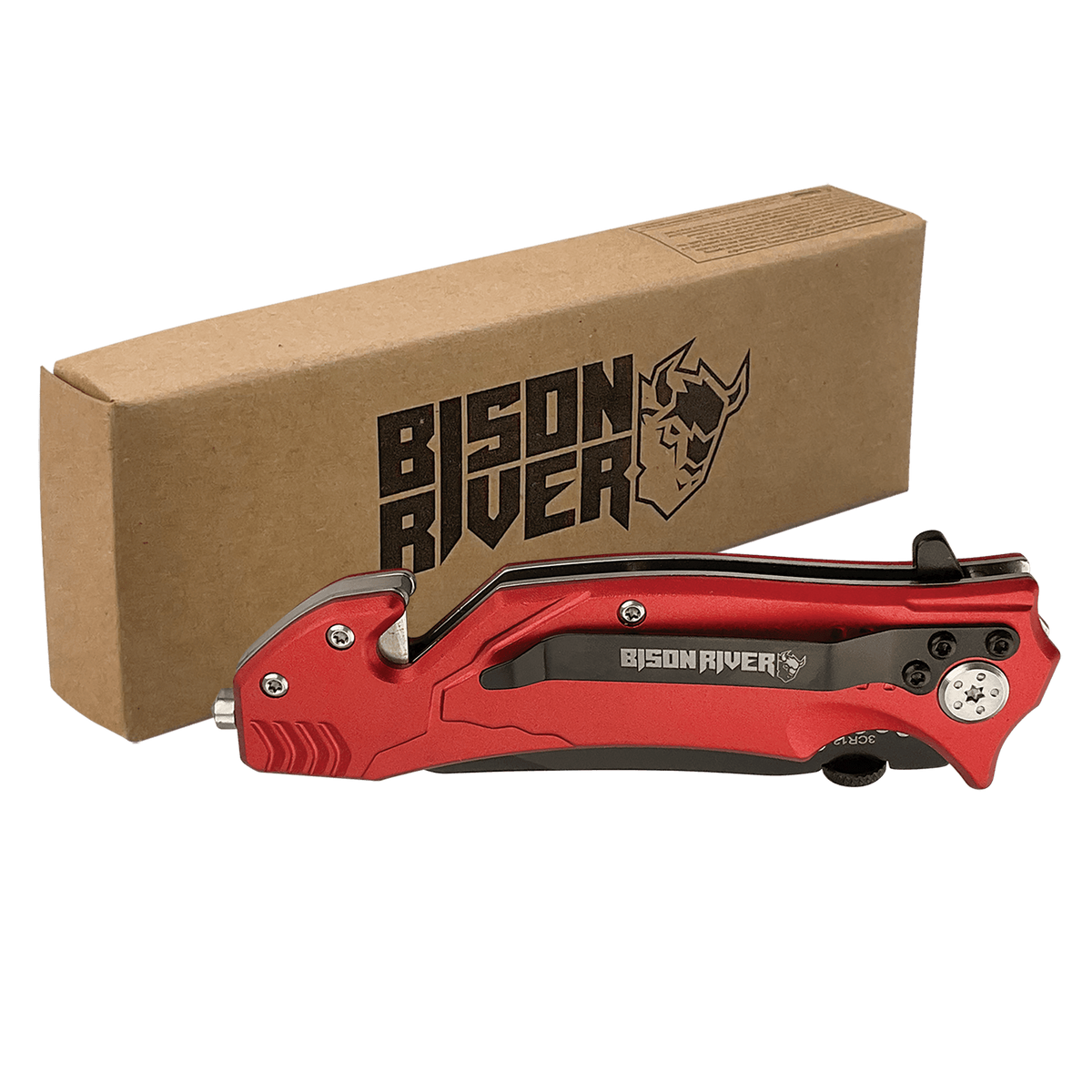 Bison River 4.5" Red Rescue Knife 2