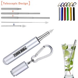 Innovative Telescope Metal Straw With Carabiner 5