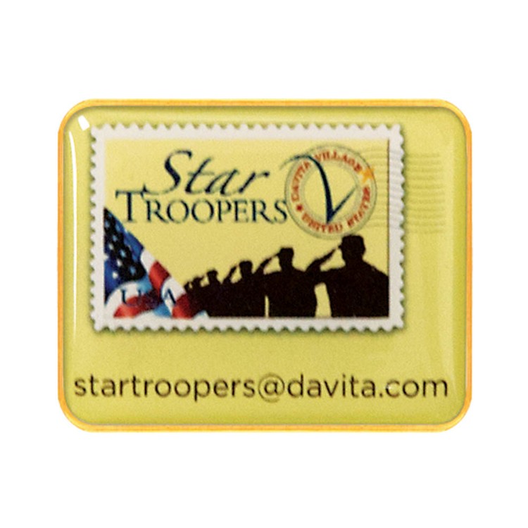 Express Vibraprint 1 1/4" X 1" Rectangle Lapel Pin With Rounded Corners 2