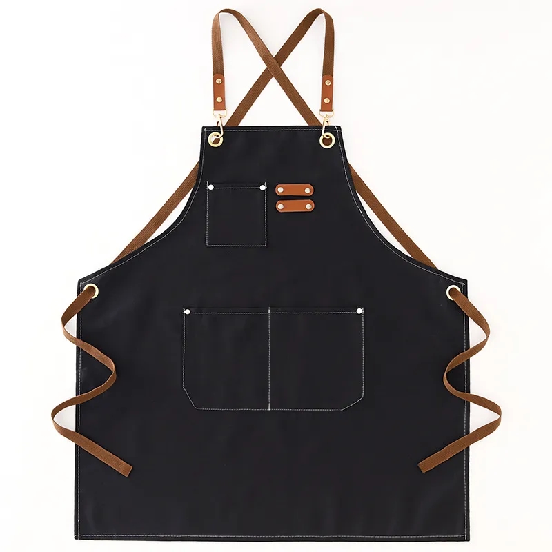 Cotton Canvas Bib Apron with Pocket 6