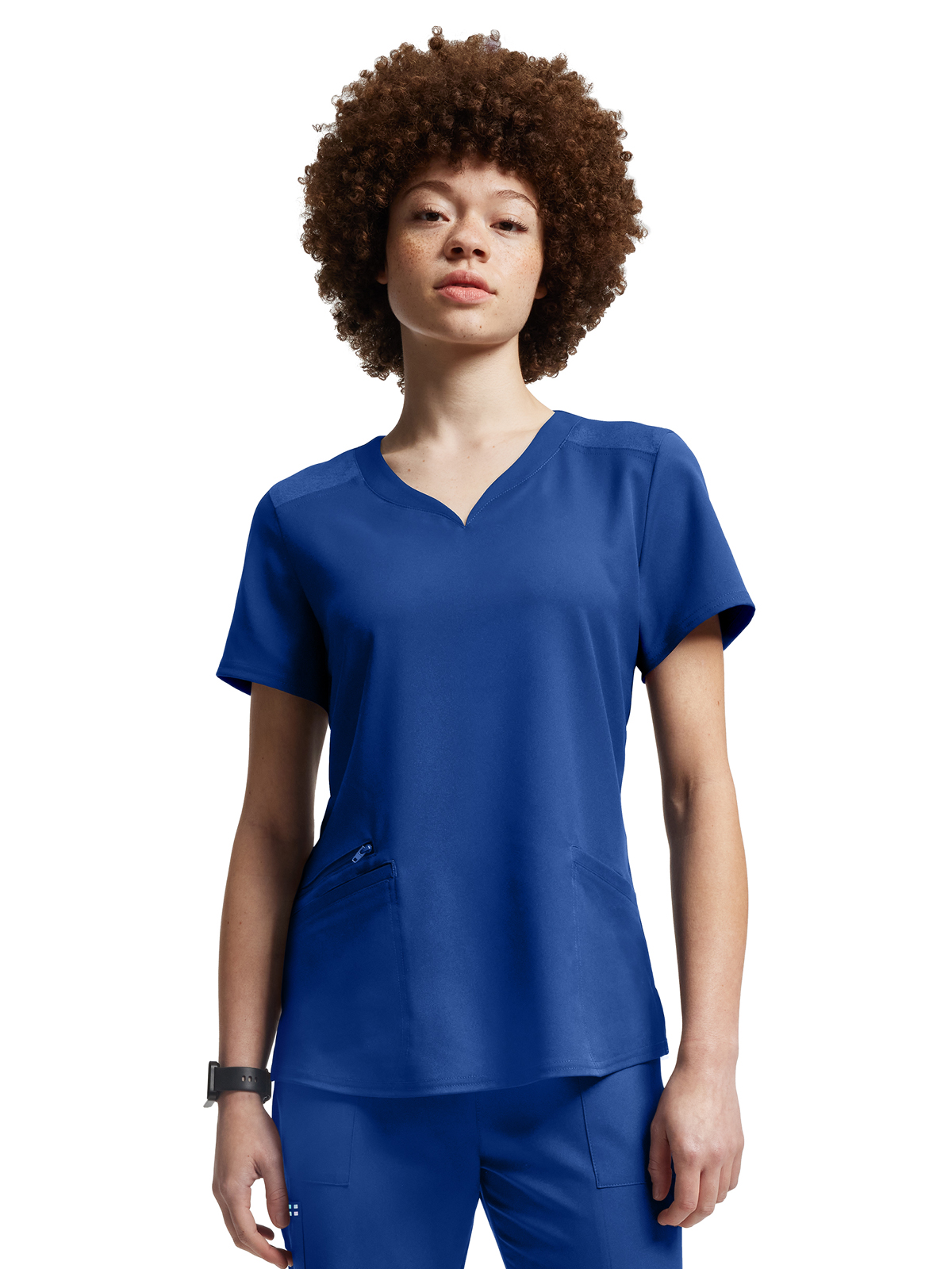 White Cross - VIBE - Women's Three-Pocket Curved V-Neckline Top 32