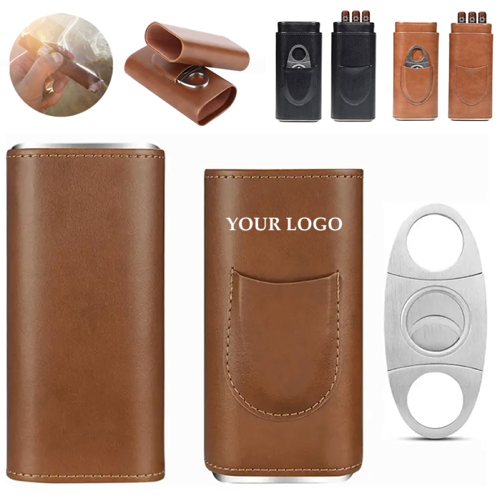 3- Finger Leather Cigar Case 4