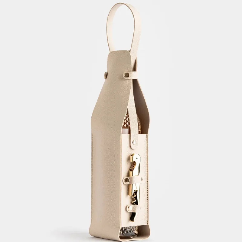 Single PU Leather Wine Bottle Carrier 3