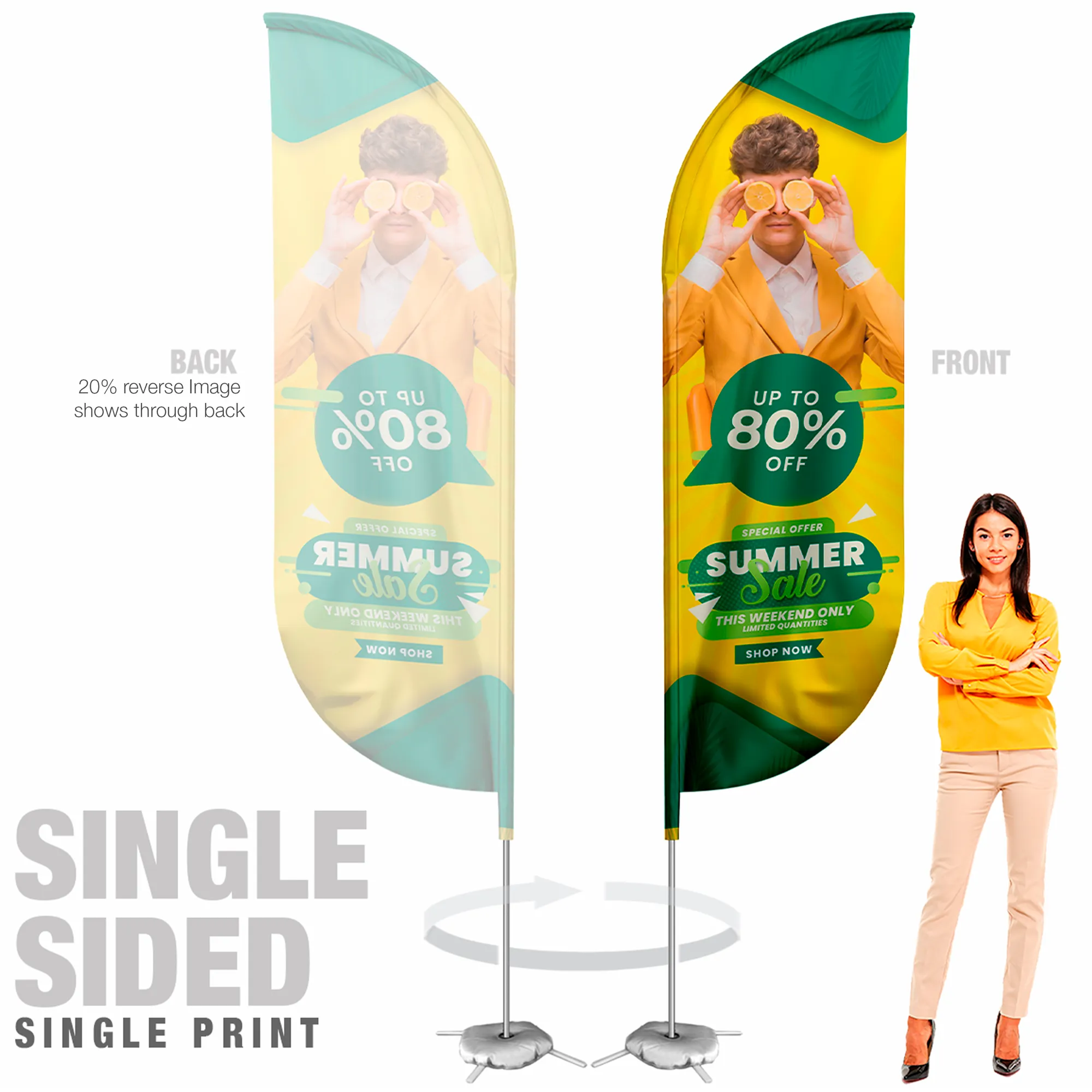 Blade Flag Single Sided 12ft Graphic 1