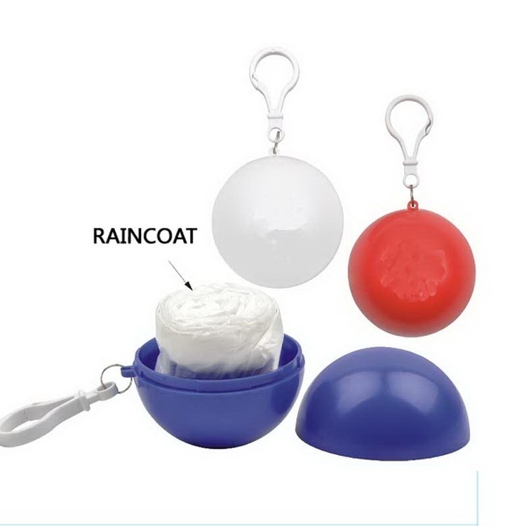 Portable Promotional Logo Printed Raincoat In Ball 2