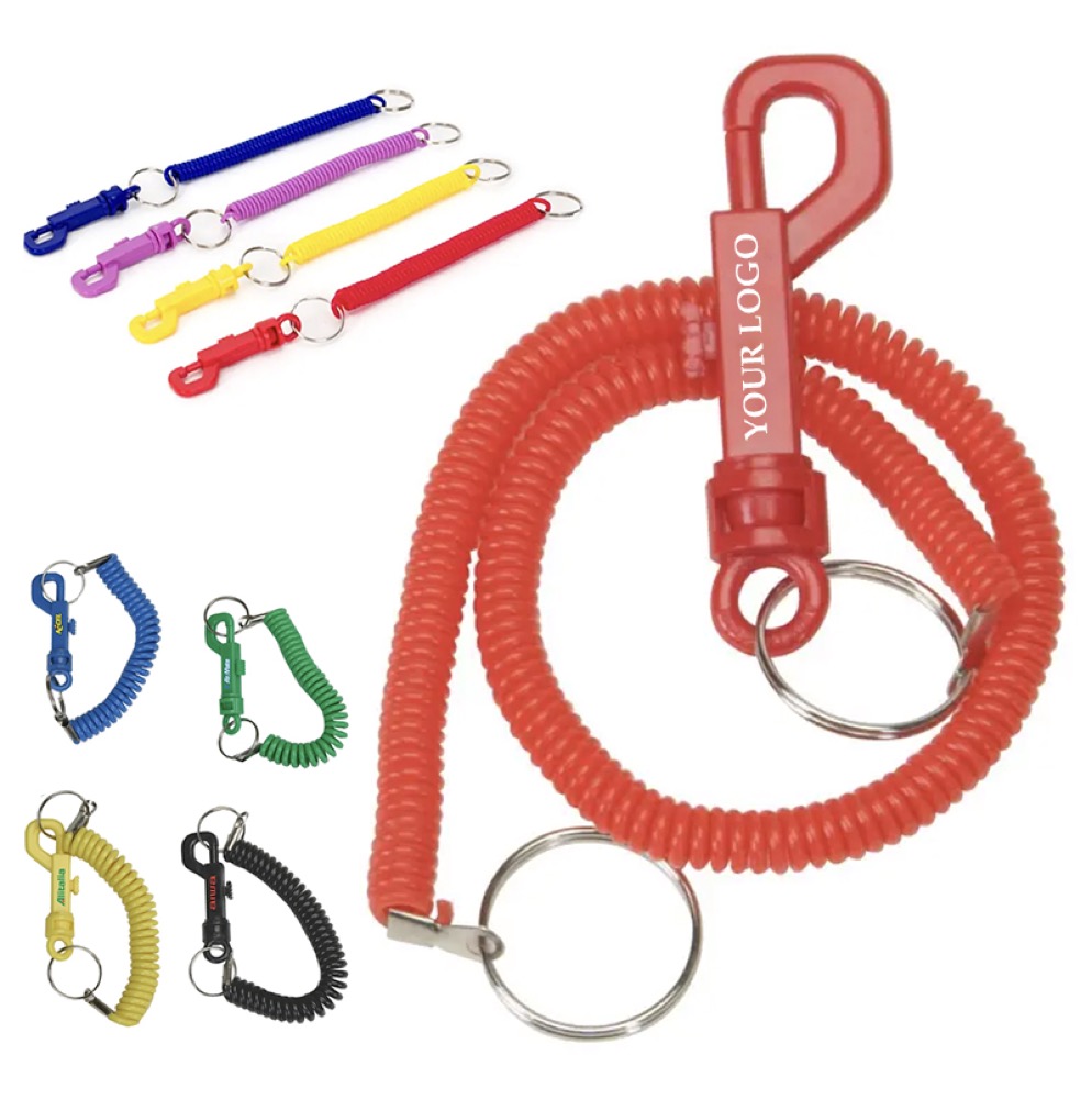 Retractable Spring Coil Keychain Spiral Lanyards 1