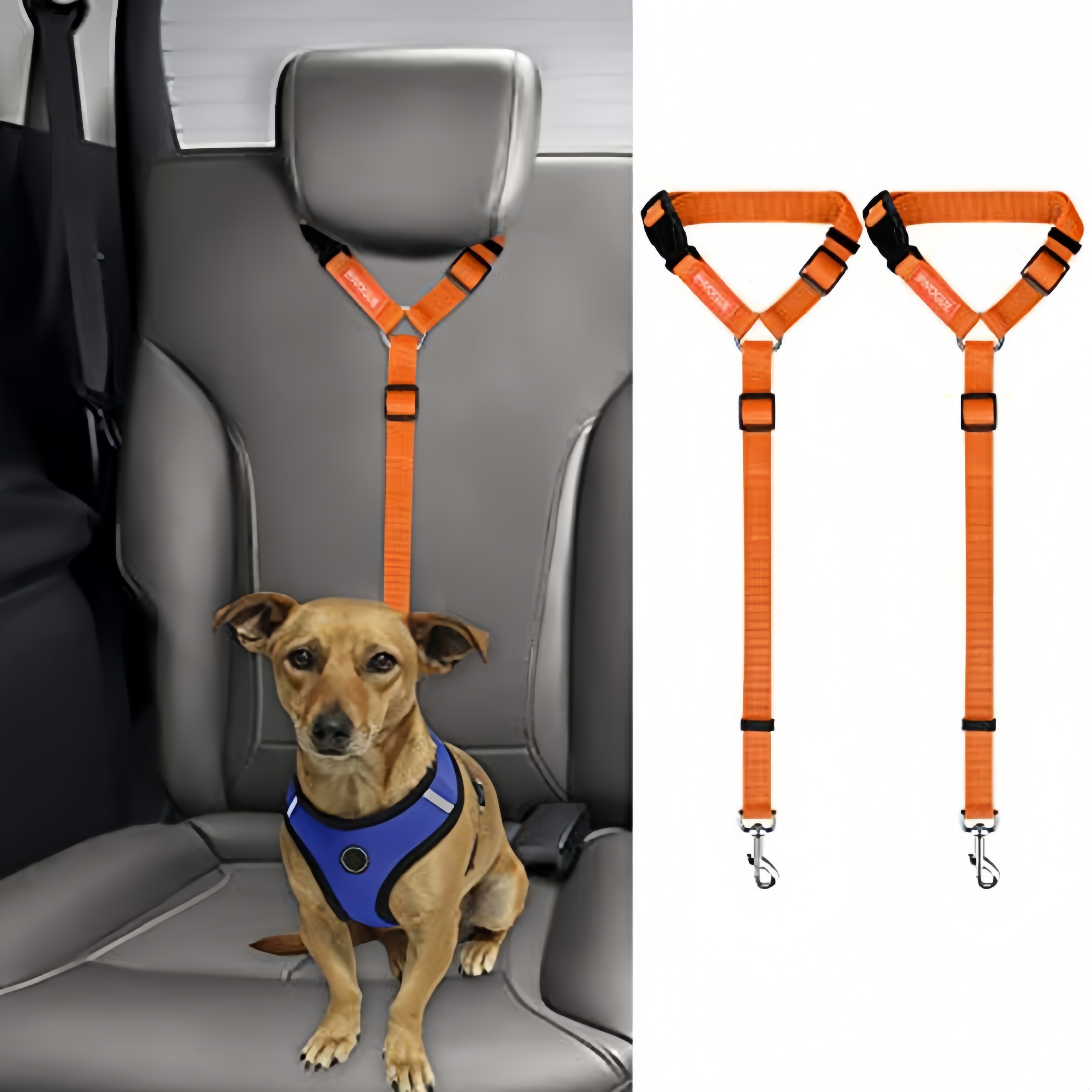 2 Packs Adjustable Dog Cat Safety Seat Belt In Car 11