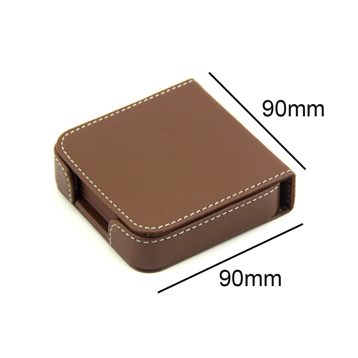 PU Leather Square Coaster Set with Holder, custom desk accessory with logo imprint 1