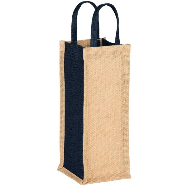 Jute Single Bottle Wine Tote, custom tote bag with logo imprint 5