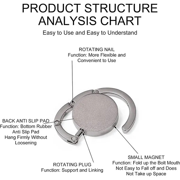 Portable Folding Handbag Hooks Holder 4
