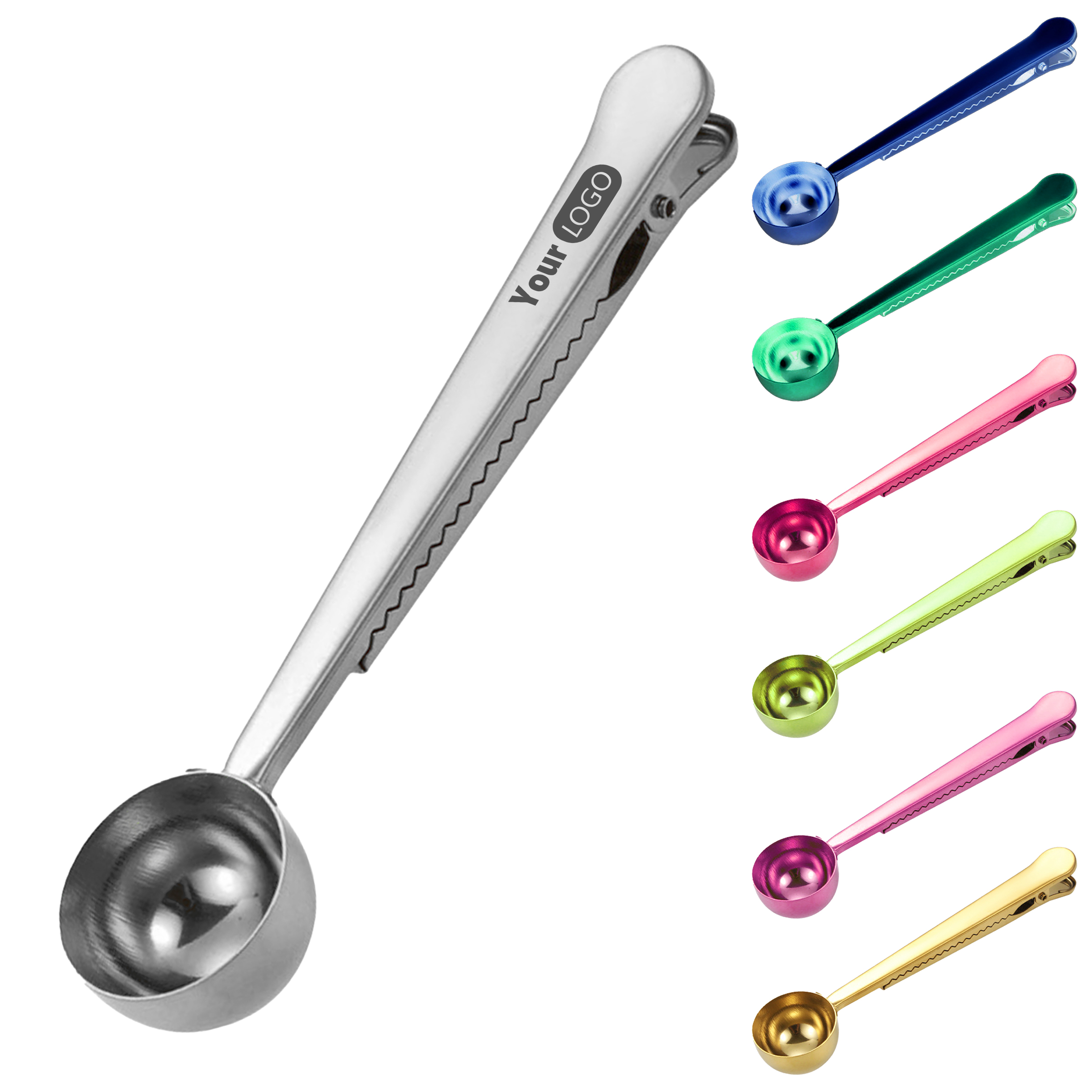 Stainless Steel Stylish Coffee Measuring Spoon With Built-In Bag Clip 5