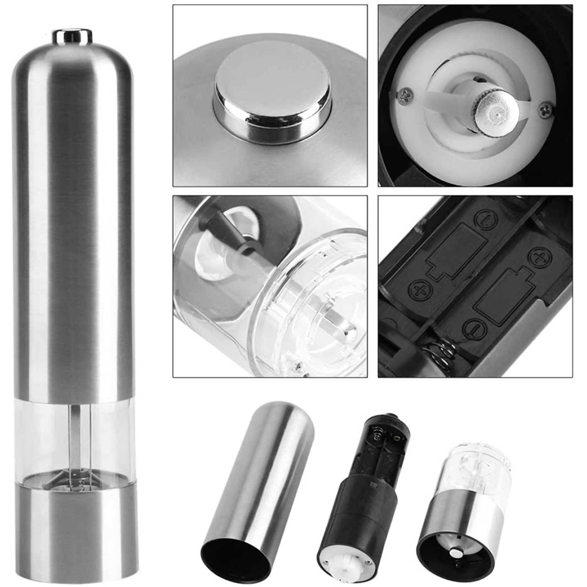 Electric Adjustable Salt and Pepper Grinder Set 5