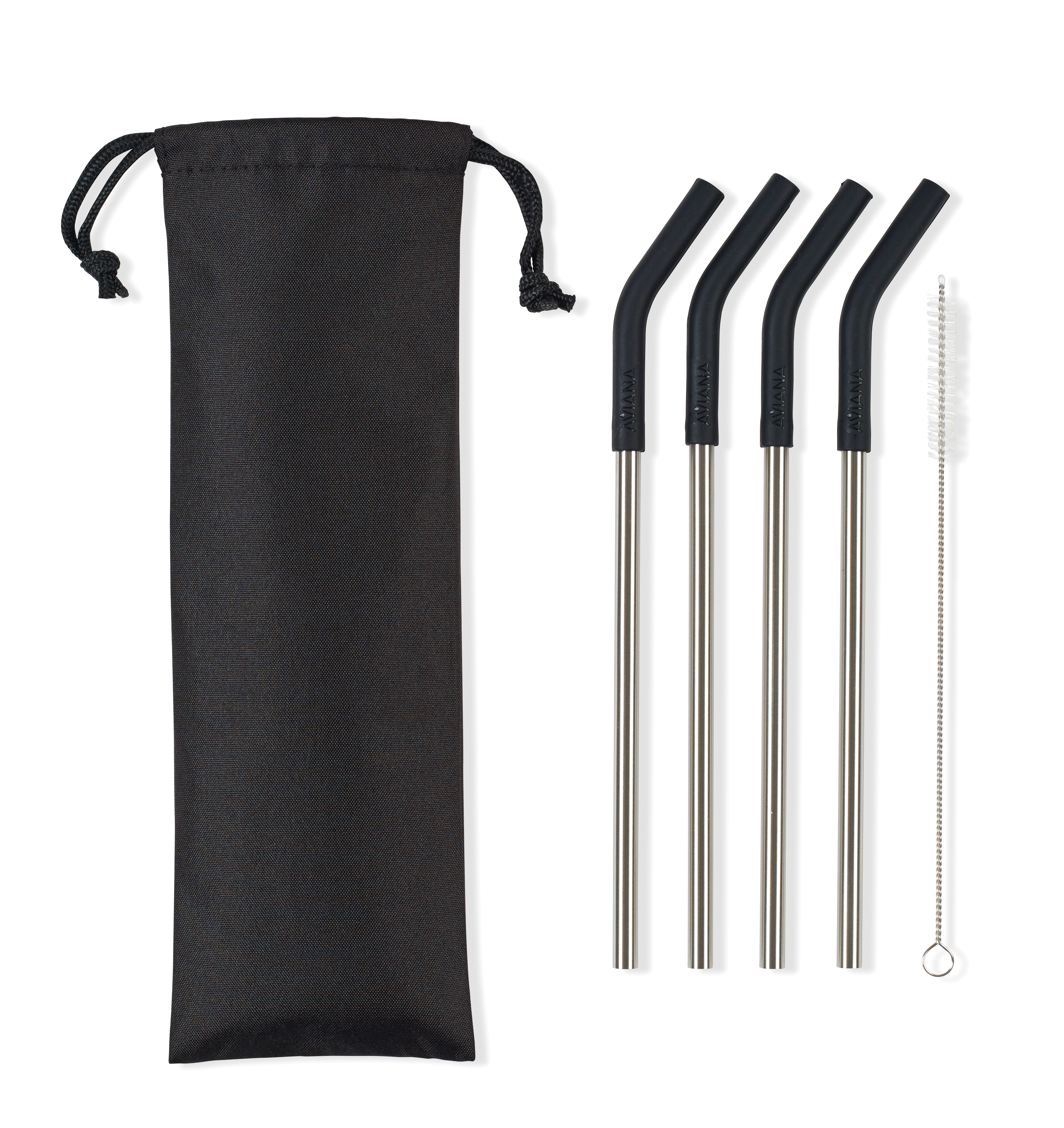 Aviana™ Poppy 4-Pack Stainless Straw Set 1