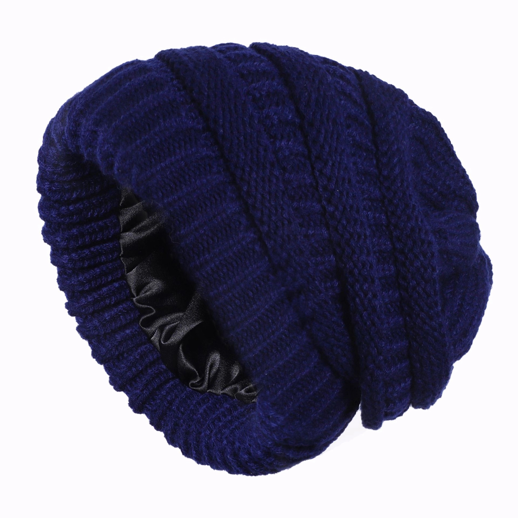 Winter Knitted Satin Lined Beanie Hats 3