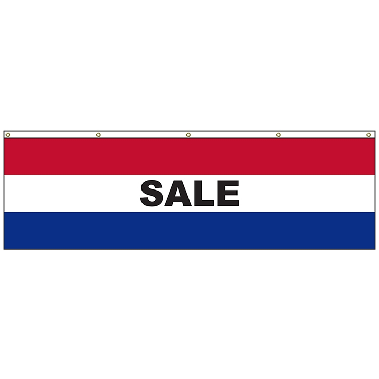 Sale 3' x 10' Horizontal Flag with Heading and Grommets Across the Top 2