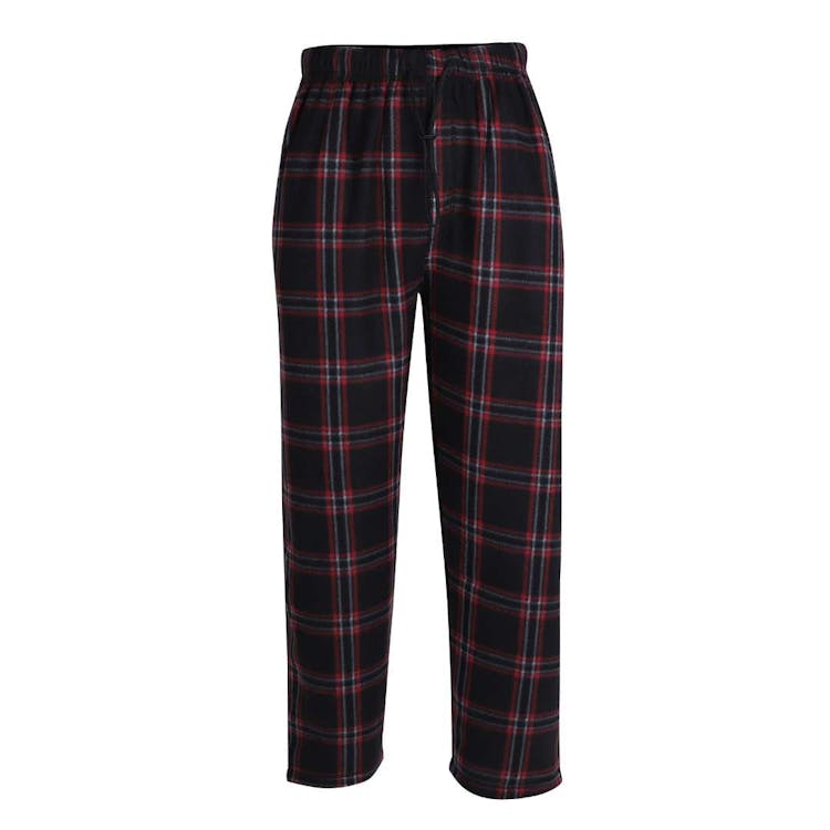 Men's Polar Fleece Pajama Pants - Size S-2XL Black/Red 2