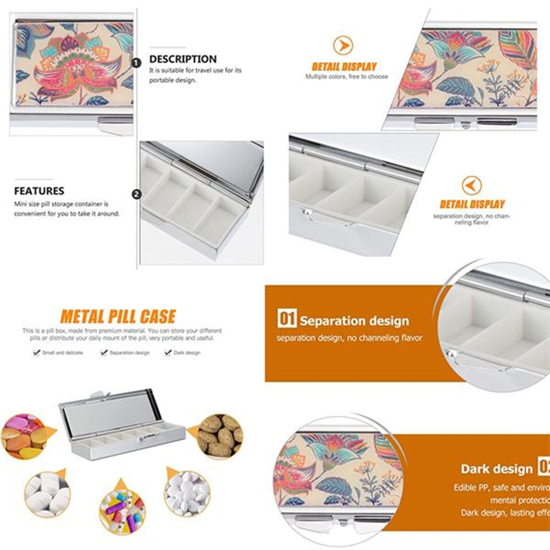 6 Compartments Pill Storage Box 3