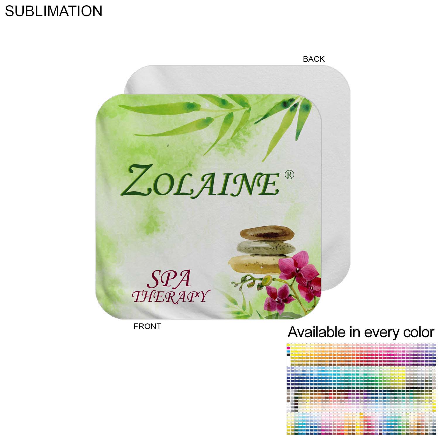 Plush and Soft Velour Terry Cotton Blend Face Cloth, 12x12, Sublimated Graphics Edge to Edge 8