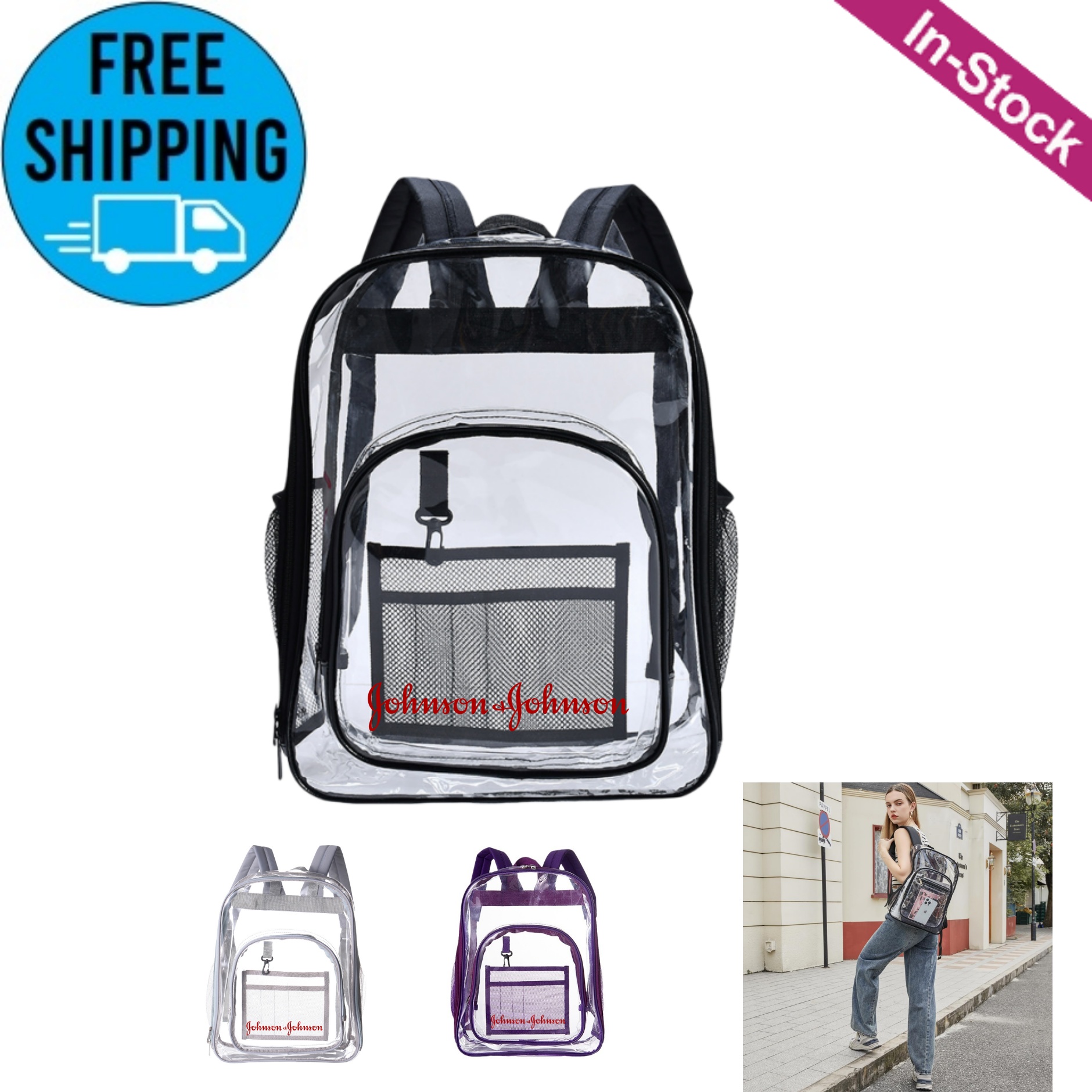 Clear PVC Backpack Transparent Bookbag 3