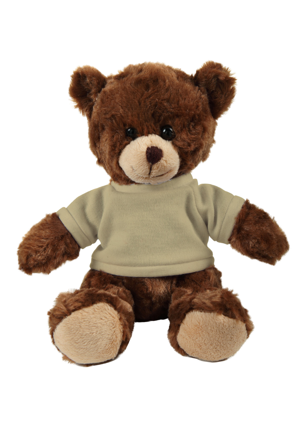 soft plush  Chocolate Curly Sitting Bear with t-shirt 3