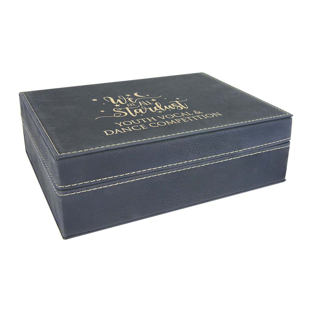 8" x 6 3/8" Black/Gold Leatherette Premium Gift Box