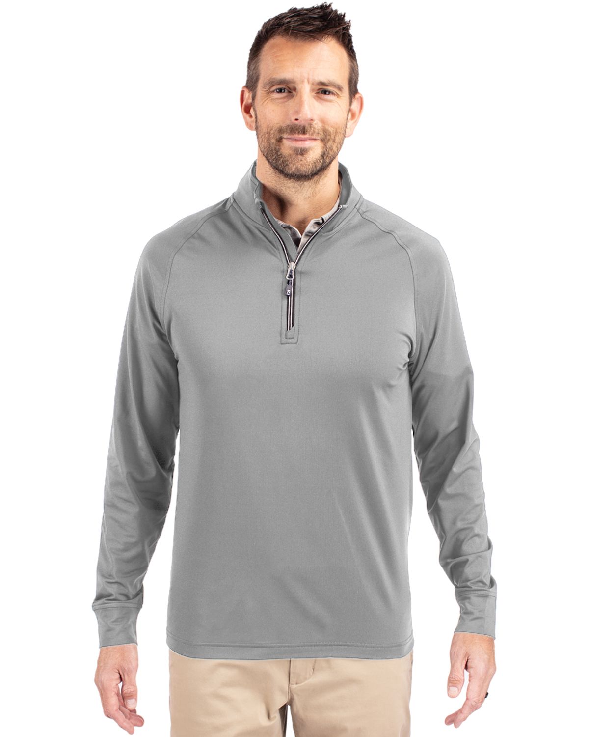 Cutter & Buck Adapt Recycled Soft Knit Stretch  Mens Quarter Zip Pullover 30