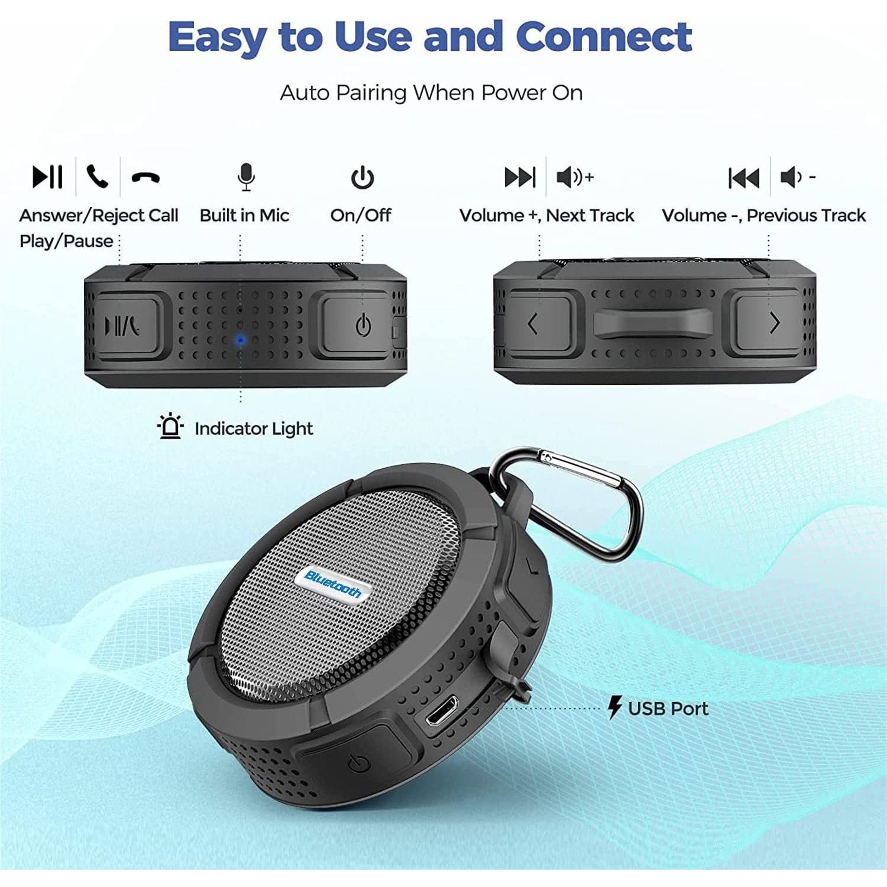 Portable Waterproof Bluetooth Speaker 6