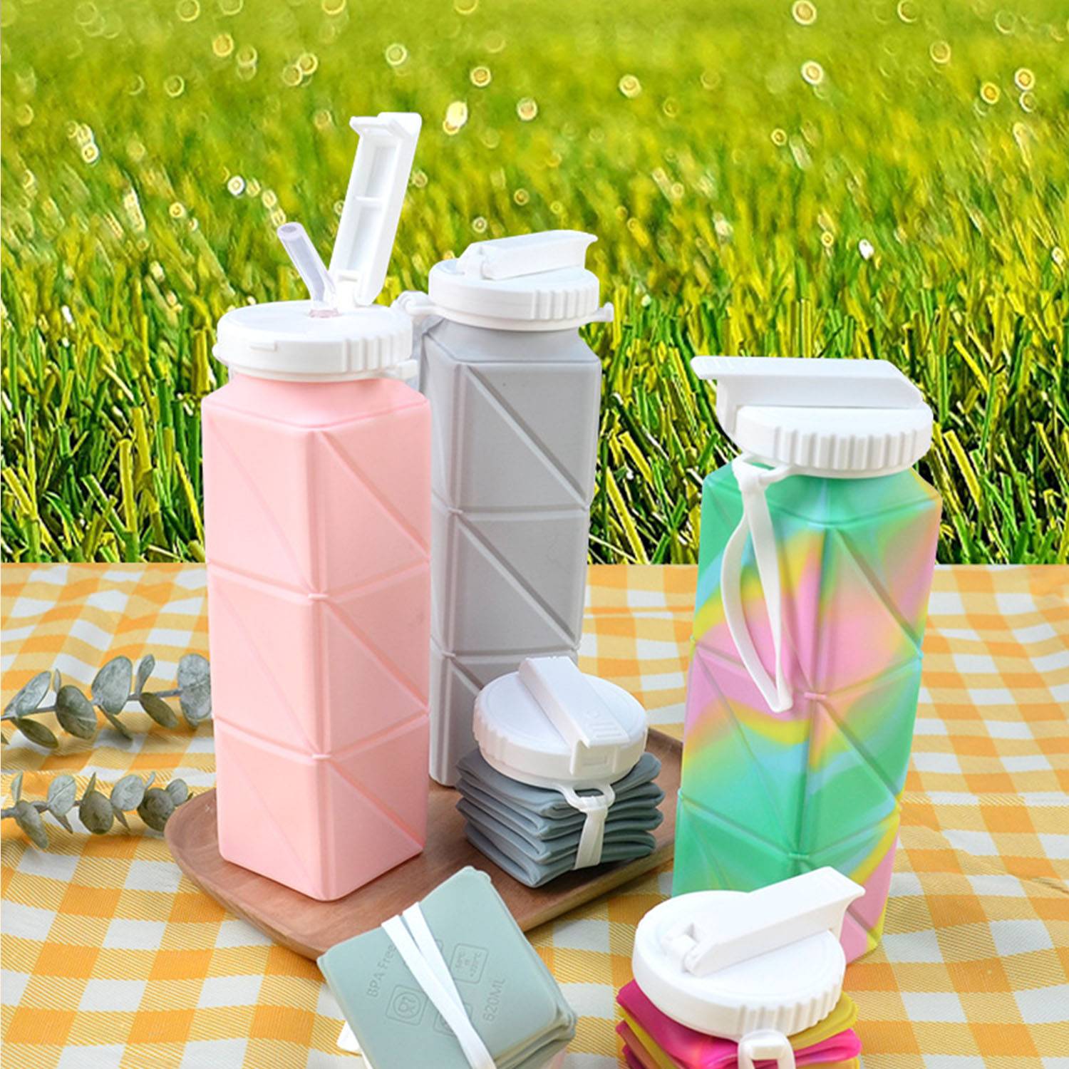 21oz Foldable Silicone Water Bottle 7