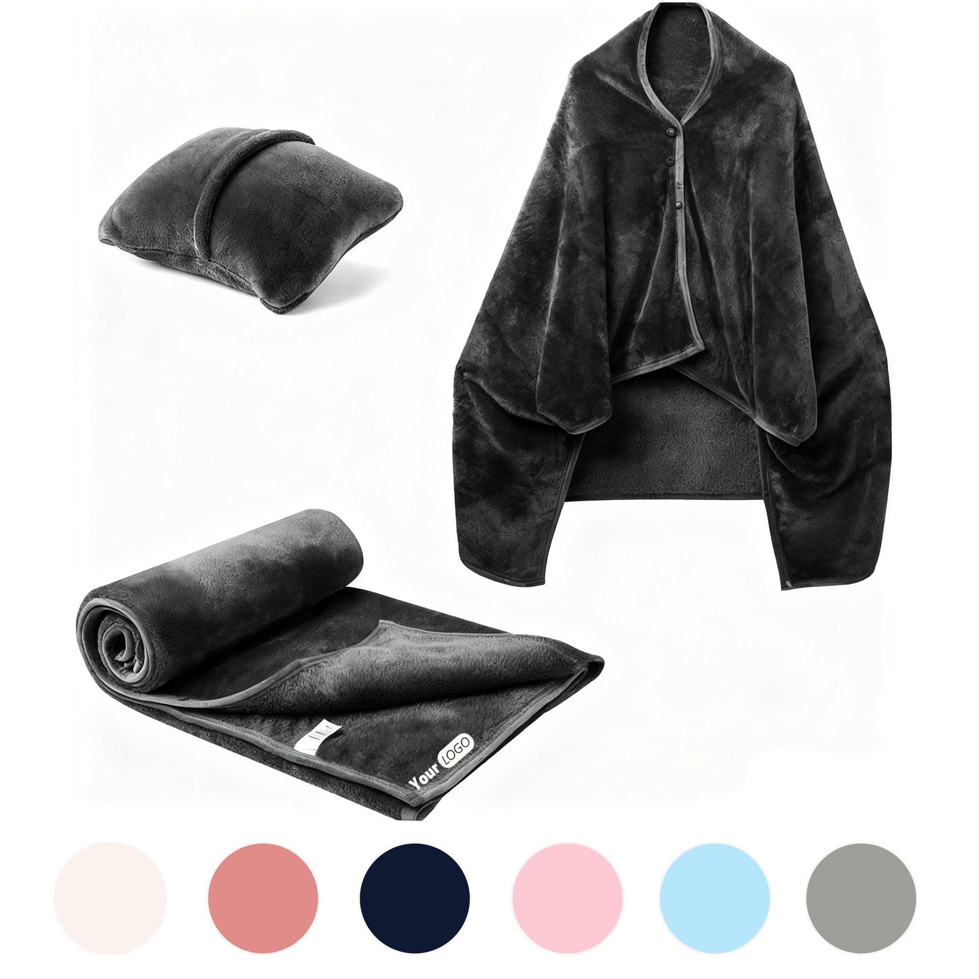 Multifunctional Flannel Travel Blanket 5