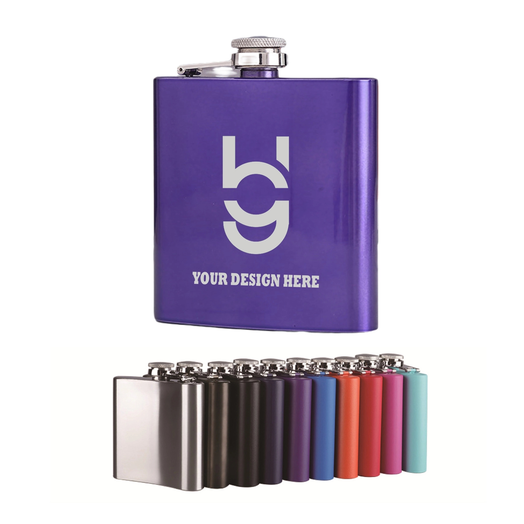 7oz. Stainless Steel Flask, custom water bottle with logo imprint 4