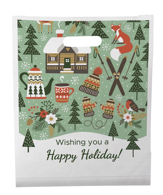 Christmas Scatter Design 4 Merchant Paper Bags (12" x 15" x 2.5") 1