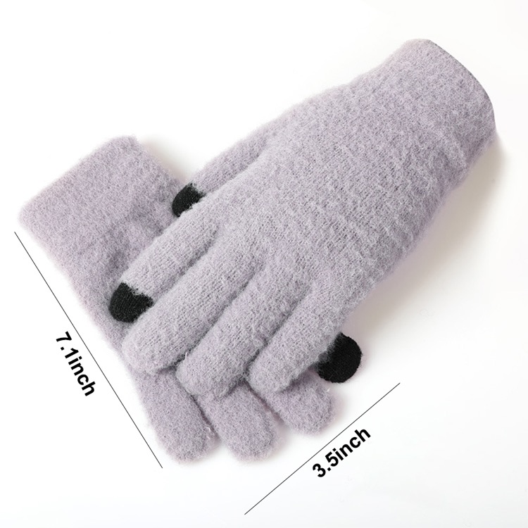 Knitted Plush Touch Screen Warm Gloves 2