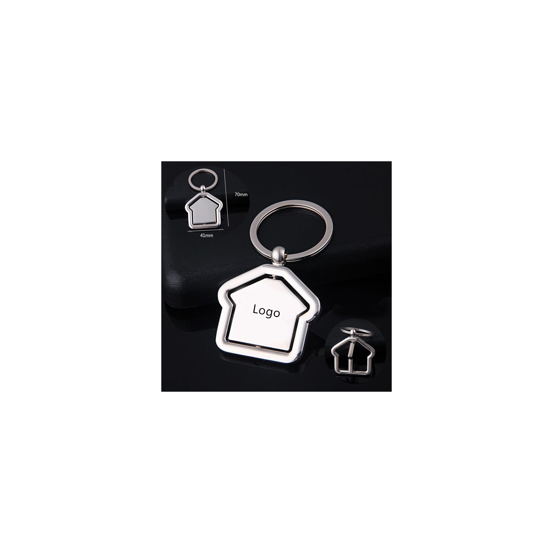 House Design Key Chains 360 Degree Rotational Keychains