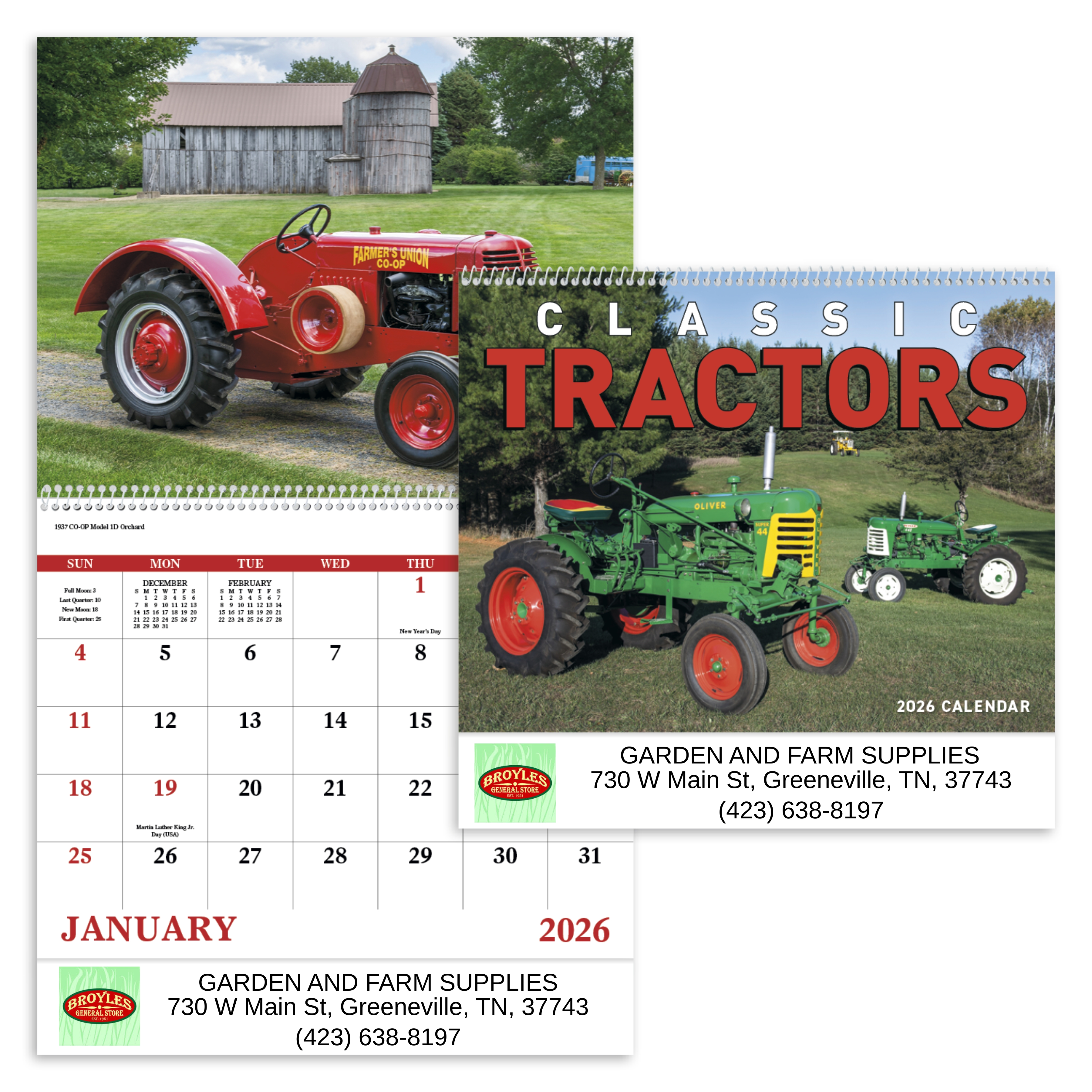 13 Month Classic Tractors - Spiral