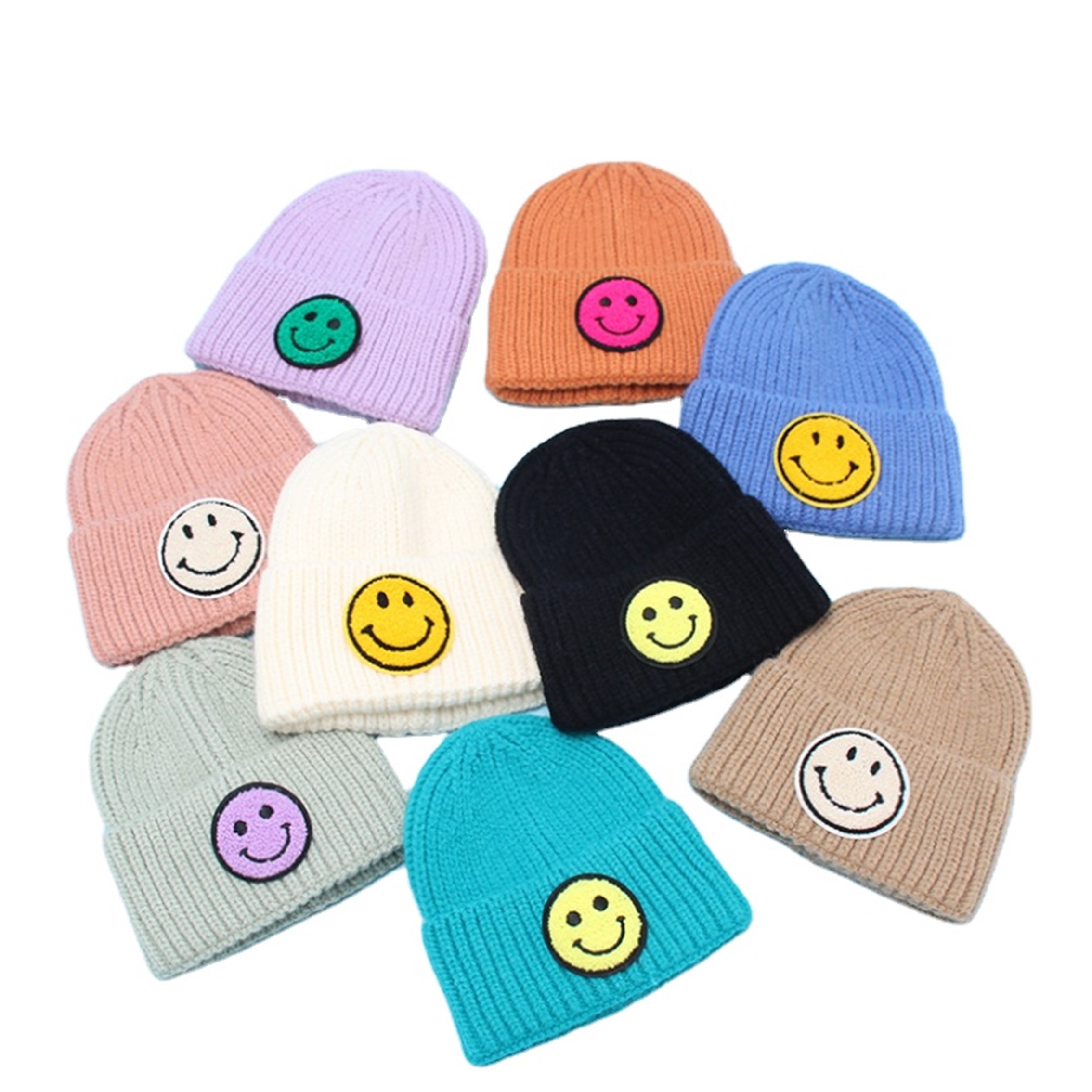 Smiley Face Wool Hat Beanie Cute Knitted Hats For kids 1