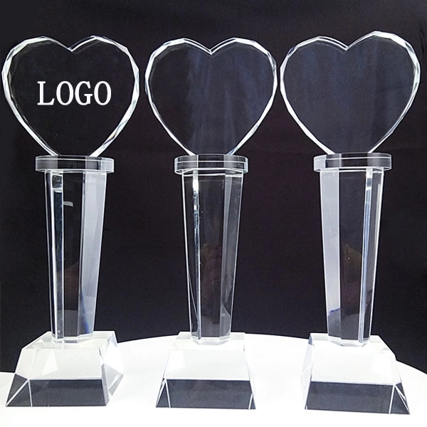 Optical Crystal Heart Shaped Tower Award 4