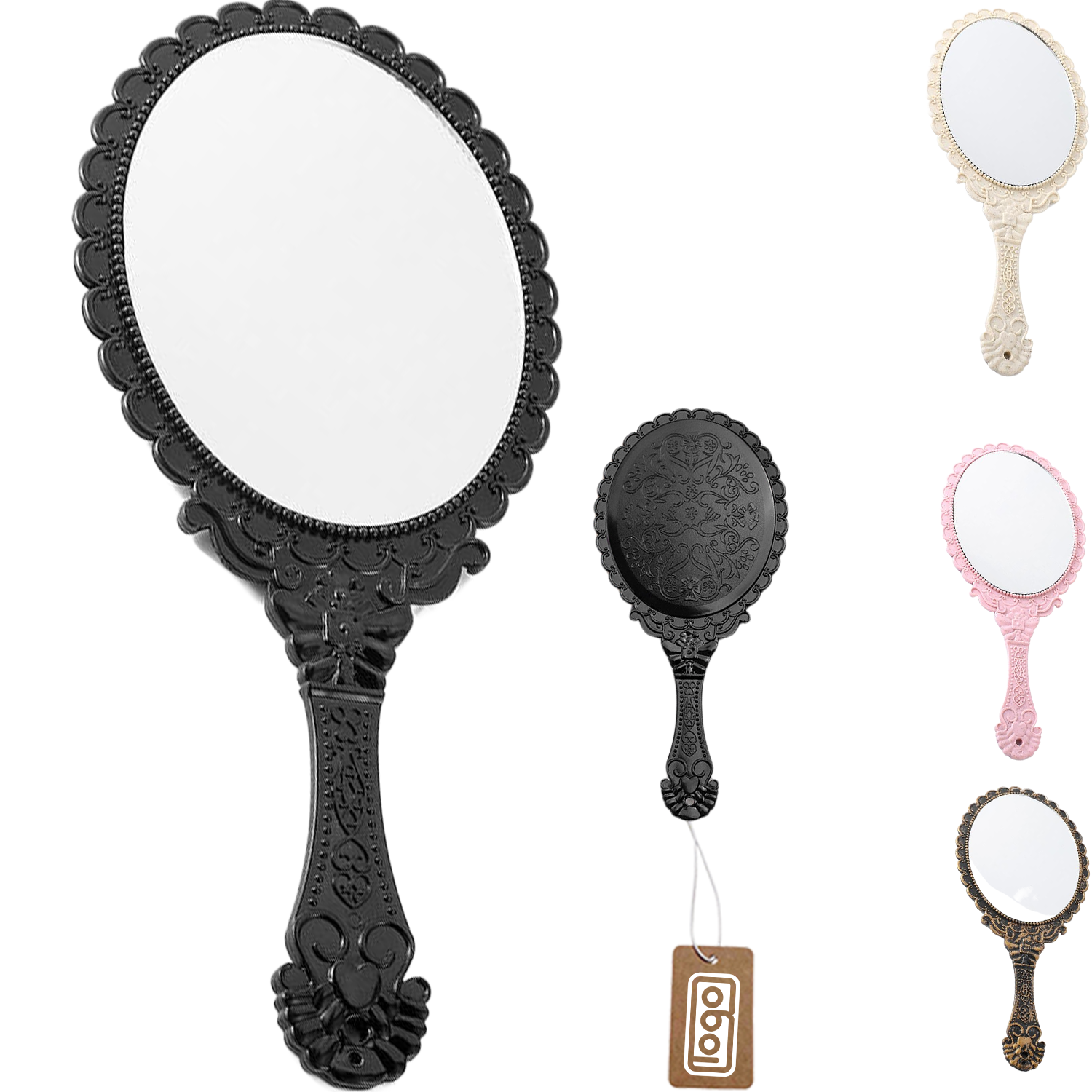 Vintage Oval Handheld Makeup Mirror 2