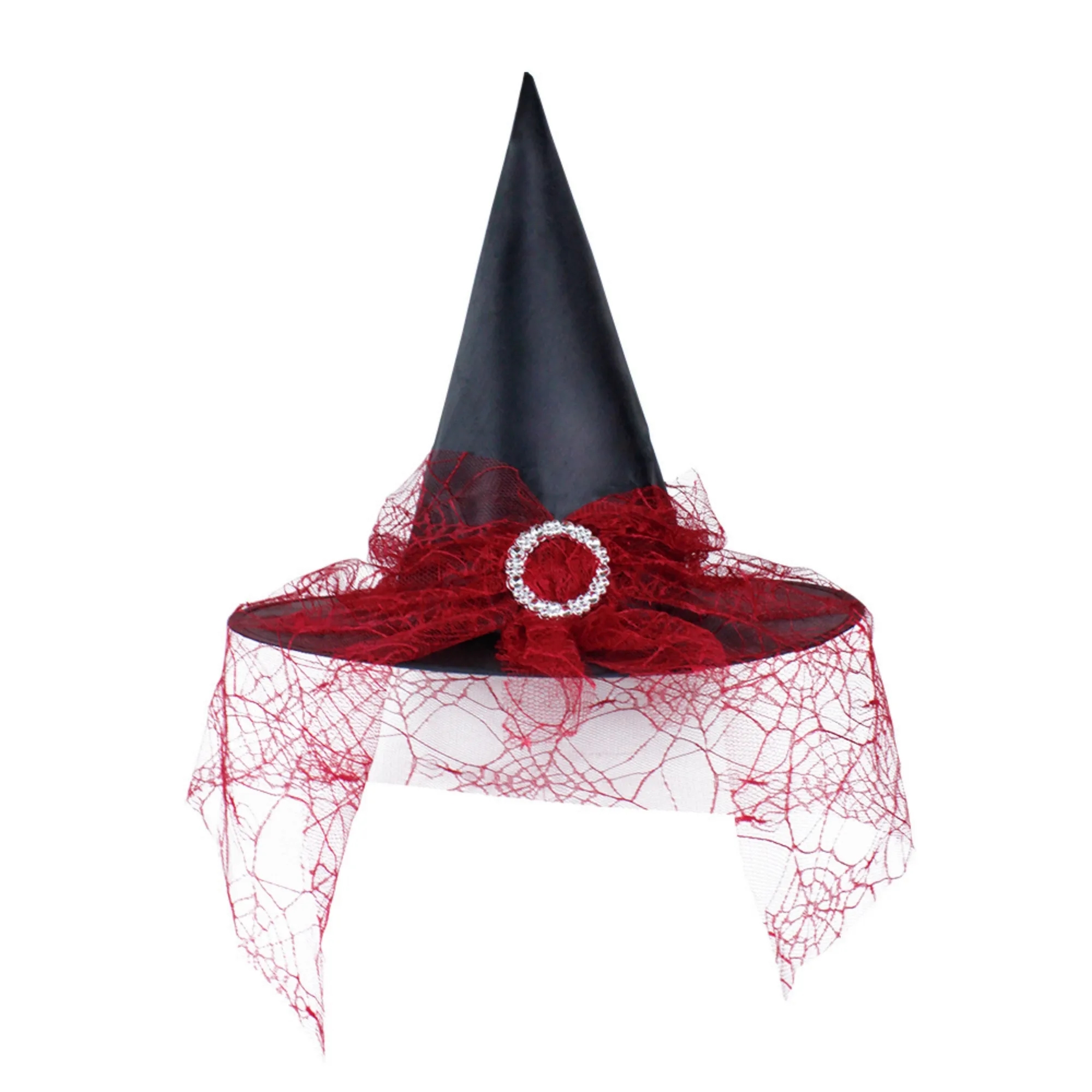 Elegant Mesh Lace Witch Hat For Halloween Party Cosplay 1