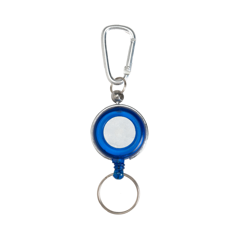 Transparent Round Badge Reel Holder w/ Carabiner & Keyring