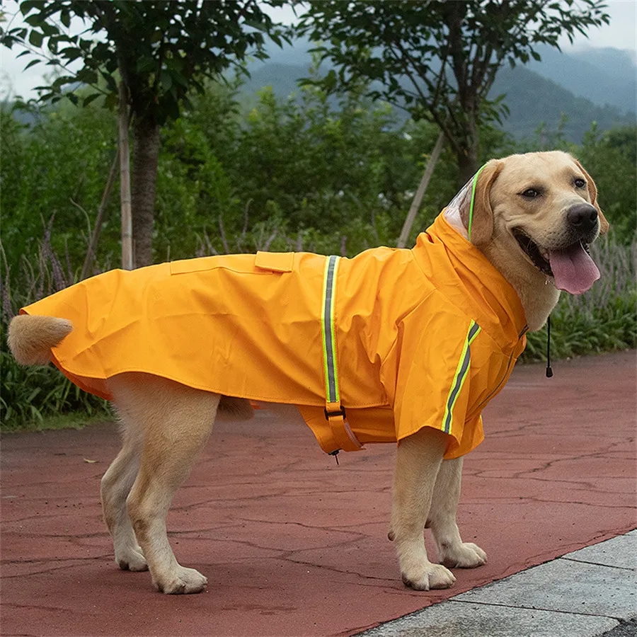 Raincoats for Large Dogs with Reflective Strip Rain 1