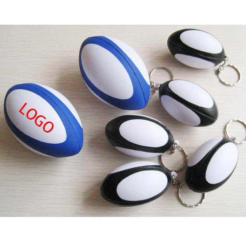 PU Football Stress Reliever Ball w/Key Chain 2