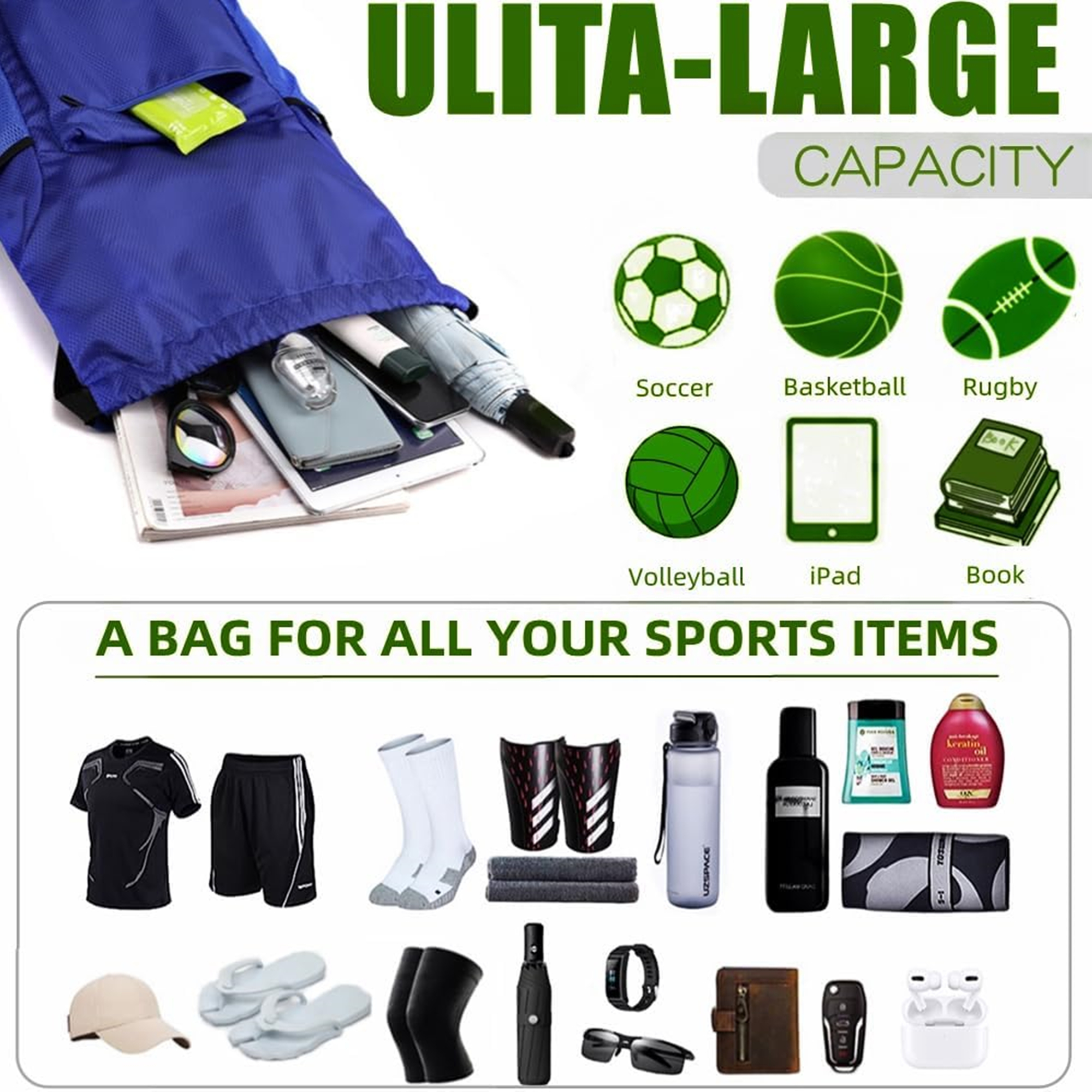 Solid Color Sports Backpack 3
