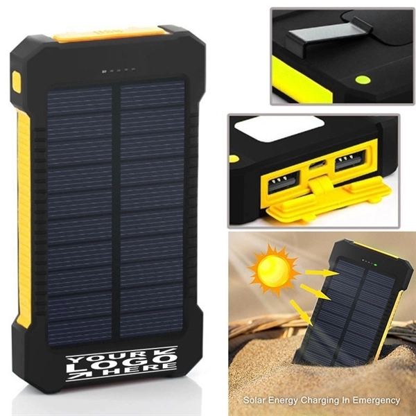 Dual USB with LED Flashlight Solar Power Bank-10000mAh 4
