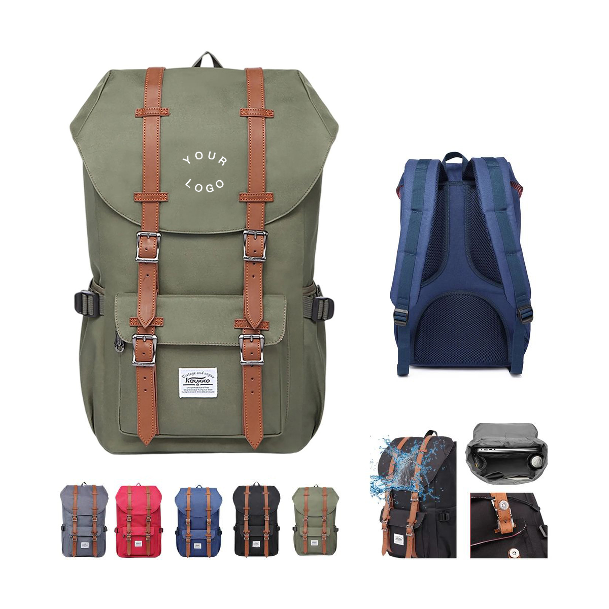 Oxford Laptop Backpack with Mesh Back and Padded Straps 6