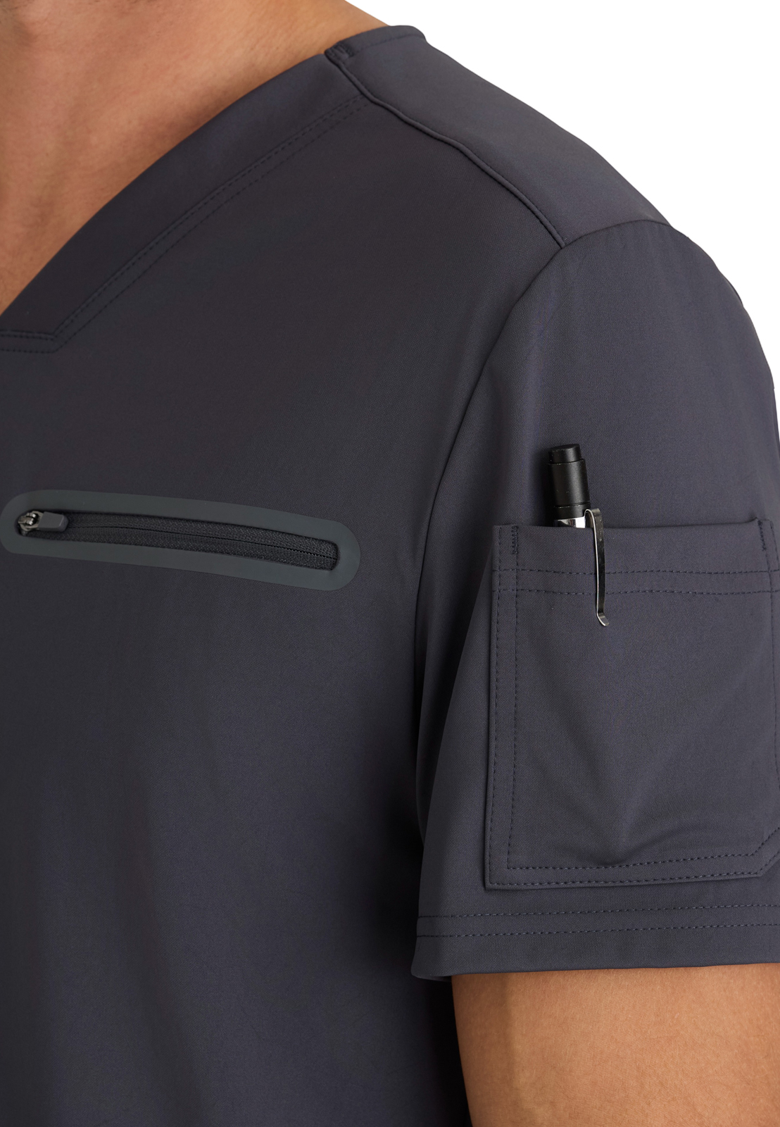 Grey's Anatomy Knit Stretch - Men's Two-Pocket V-Neck Clarity Scrub Top 9