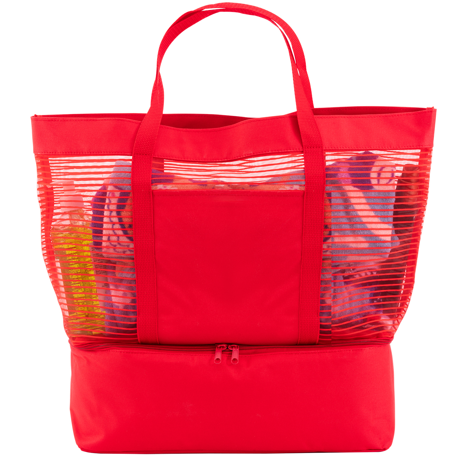 2 in 1 Striped Mesh Beach Bag Cooler 11