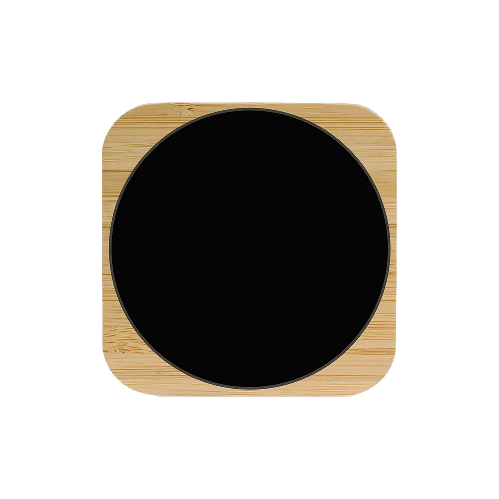15W Fast Wireless Charger Nature Bamboo Light Up Your Logo 5